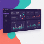 Digital dashbaord showing key performance trends in marketing.